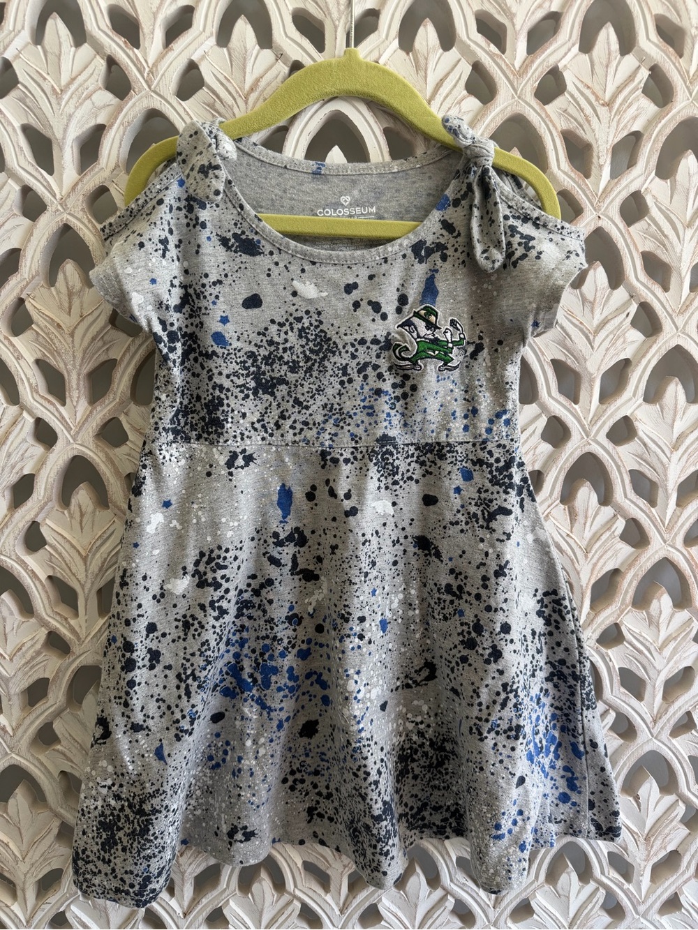 Colosseum Notre Dame Fighting Irish Girls' Tie-Shoulder Dress, 4T
